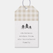 Neutrales Minimalistisches Kariertes Pine Tree Wei Geschenkanhänger (Vorderseite)