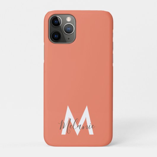 Neutrales Minimalistisches modernes Orangenmonogra Case-Mate iPhone Hülle (Rückseite)