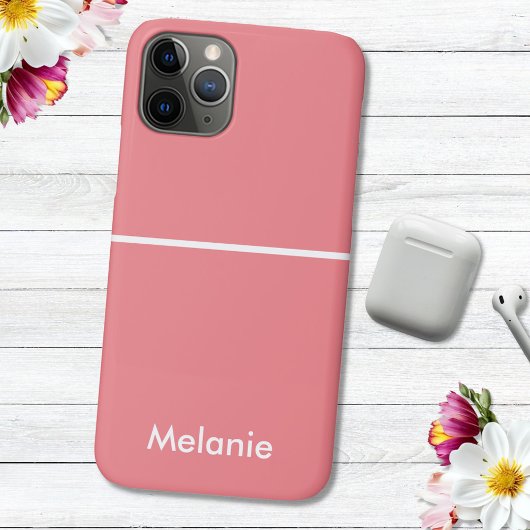 Neutrales Minimalistisches modernes Orangenmonogra Case-Mate iPhone Hülle