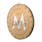 Neutrales Minimalistisches modernes Orangenmonogra Dartscheibe (Vorderseite rechts)