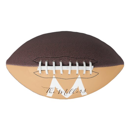 Neutrales Minimalistisches modernes Orangenmonogra Football (Vorderseite)