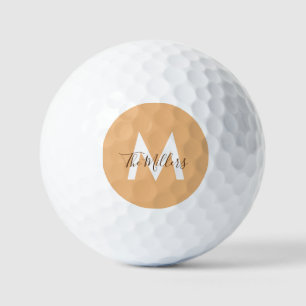 Neutrales Minimalistisches modernes Orangenmonogra Golfball