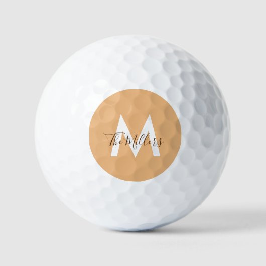 Neutrales Minimalistisches modernes Orangenmonogra Golfball (Vorderseite)