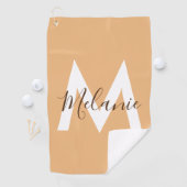 Neutrales Minimalistisches modernes Orangenmonogra Golfhandtuch (Insitu)