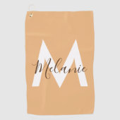 Neutrales Minimalistisches modernes Orangenmonogra Golfhandtuch (Vorderseite)
