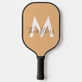 Neutrales Minimalistisches modernes Orangenmonogra Pickleball Schläger (Rückseite)