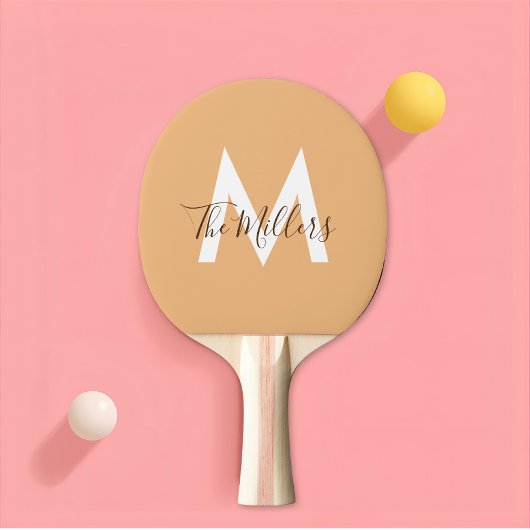 Neutrales Minimalistisches modernes Orangenmonogra Tischtennis Schläger