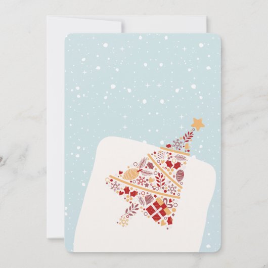 Neutrales Minimalistisches Weihnachtsgeschenk Tree Einladung (Rückseite)