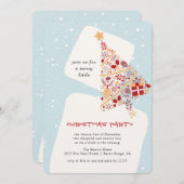 Neutrales Minimalistisches Weihnachtsgeschenk Tree Einladung (Vorne/Hinten)