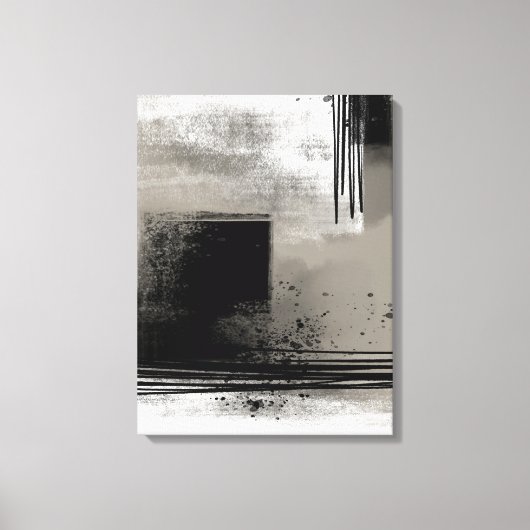 Neutrales, modernes Abstraktes Malen in Beige und  Leinwanddruck (Vorderseite)