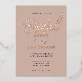 Neutrales, modernes, einfaches Brautparty Gold Folieneinladung