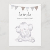 Neutrales, modernes Elefant-Party Postkarte (Vorderseite)