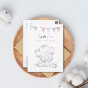 Neutrales, modernes Elefant-Party Postkarte