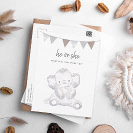 Neutrales, modernes Elefant-Party Postkarte