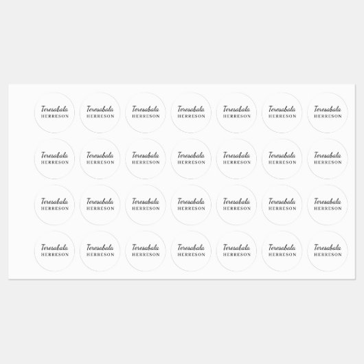 Neutrales modernes minimales Monogramm-Design Etiketten (Blatt)