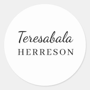 Neutrales modernes minimales Monogramm-Design Runder Aufkleber