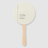 Neutrales modernes Minimalistisches Hochzeitsprogr Fächer (Rückseite)