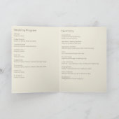 Neutrales modernes Minimalistisches Hochzeitsprogr Programm (Innenseite)