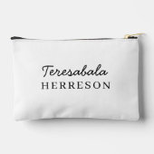 Neutrales modernes minimalistisches Monogramm Zubehörtasche (Rückseite)