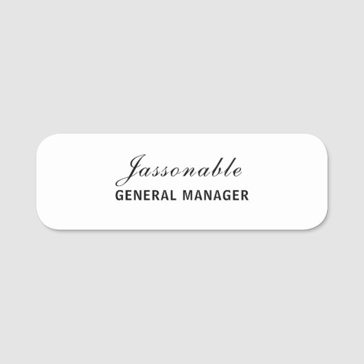 Neutrales Monogramm Minimale Moderne Stylische Ide Namensschild (Vorderseite)