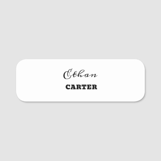 Neutrales Monogramm Minimale Moderne Stylische Ide Namensschild (Vorderseite)
