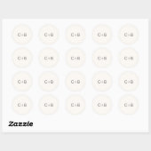 Neutrales Monogramm Moderne Hochzeit Runder Aufkleber (Blatt)