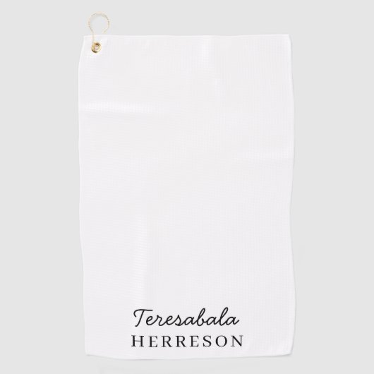 Neutrales Monogramm | Moderner minimalistischer Go Golfhandtuch (Vorderseite)