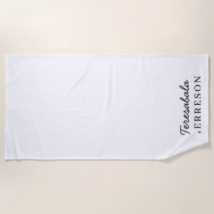 Neutrales Monogramm Modernes Minimalistisches Stil Strandtuch