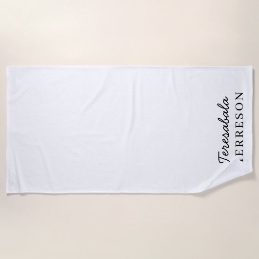 Neutrales Monogramm Modernes Minimalistisches Stil Strandtuch (Vorderseite)
