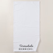 Neutrales Monogramm Modernes Minimalistisches Stil Strandtuch (Vorderseite)