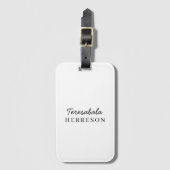 Neutrales Monogramm Modernes Minimalistisches Styl Gepäckanhänger (Vorderseite Vertikal)