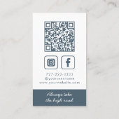 Neutrales Monogramm-Schiefer Visitenkarte (Rückseite)