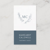 Neutrales Monogramm-Schiefer Visitenkarte (Vorderseite)