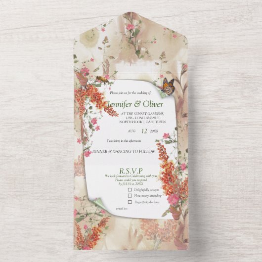 Neutrales Motto im Herbst All In One Einladung (Innen Boden)