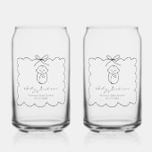 Neutrales Niedliches Baby & Bow Moderne Babydusche Dosenglas (Vorderseite)