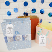 Neutrales Niedliches Baby & Bow Moderne Babydusche Geschenkanhänger