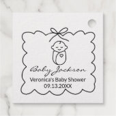 Neutrales Niedliches Baby & Bow Moderne Babydusche Geschenkanhänger (Rückseite)