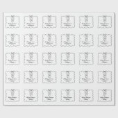 Neutrales Niedliches Baby & Bow Moderne Babydusche Geschenkpapier (Flach)