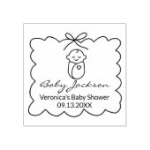 Neutrales Niedliches Baby & Bow Moderne Babydusche Gummistempel (Prägung)