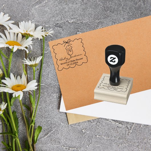 Neutrales Niedliches Baby & Bow Moderne Babydusche Gummistempel