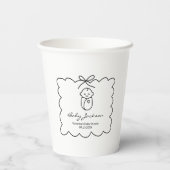 Neutrales Niedliches Baby & Bow Moderne Babydusche Pappbecher (Rückseite)