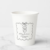 Neutrales Niedliches Baby & Bow Moderne Babydusche Pappbecher (Vorderseite)