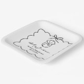 Neutrales Niedliches Baby & Bow Moderne Babydusche Pappteller (Gewinkelt)