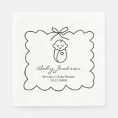 Neutrales Niedliches Baby & Bow Moderne Babydusche Serviette (Vorderseite)