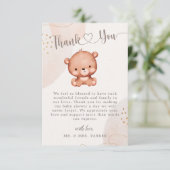 Neutrales Niedliches Bärenwasser Babydusche Dankeskarte (Stehend Vorderseite)