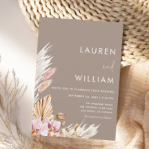 Neutrales Pampasgras Florales Moderne Elegante Hoc