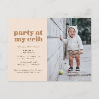 Neutrales Party auf meinem Grill 1. Geburtstag Par Postkarte