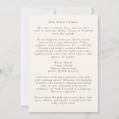 Neutrales Party-Babydusche Einladung (Rückseite)