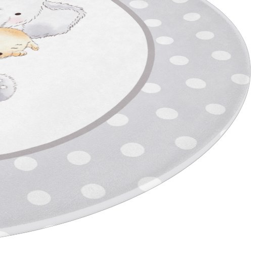 Neutrales Party des modernen Baby Elephant Baby Ge Schneidebrett (Ecke)