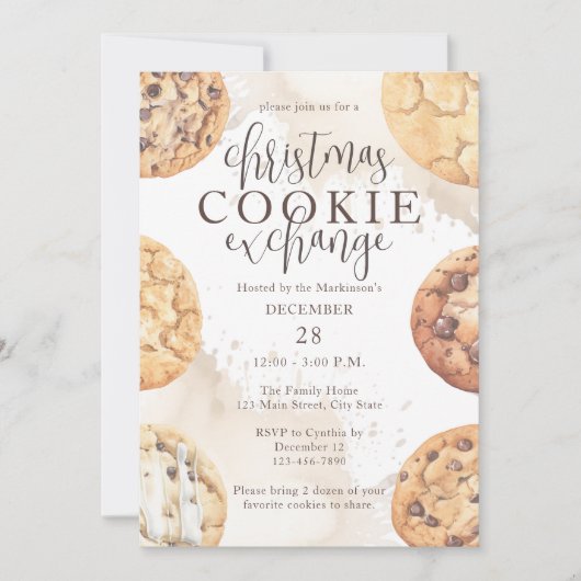 Neutrales Party für Weihnachtskochtausch Einladung (Vorderseite)